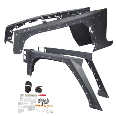 07-18 Jeep Wrangler JK Body Armor Front+Rear Fender Flare family photo