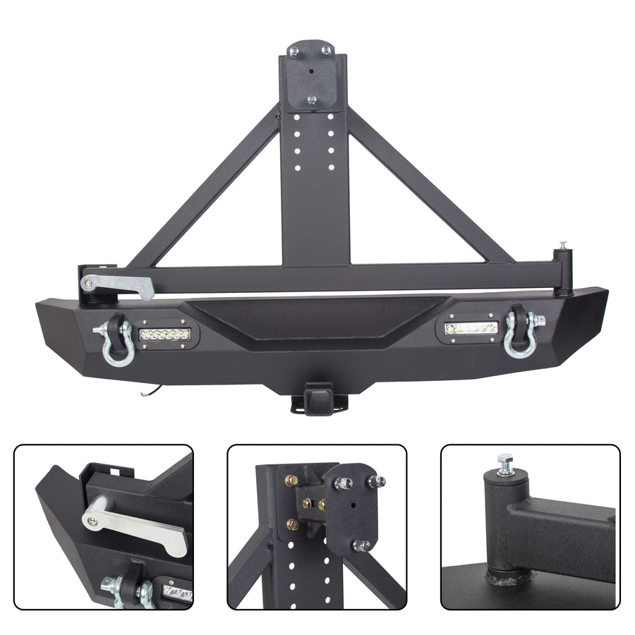 07-18 Jeep Wrangler JK Textured Black Rear Bumper