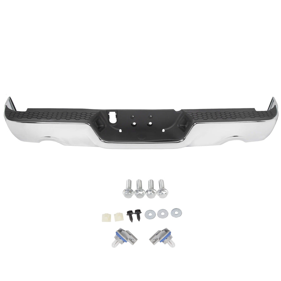 09-2018 Dodge RAM 1500 Complete Steel Chrome Black Rear Step Bumper