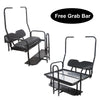 HECASA Rear Golf Cart Seat for 1982-2000.5 Club Car DS Flip Folding Rear Back Seat Kit W/ Grab Bar &amp; Roof Support