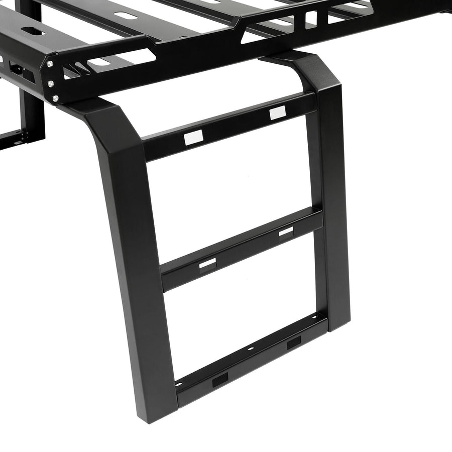 YIKATOO® Roof Rack with Side Ladders and Black Luggage Carrier for 2007-2018 Jeep Wrangler JK-junior