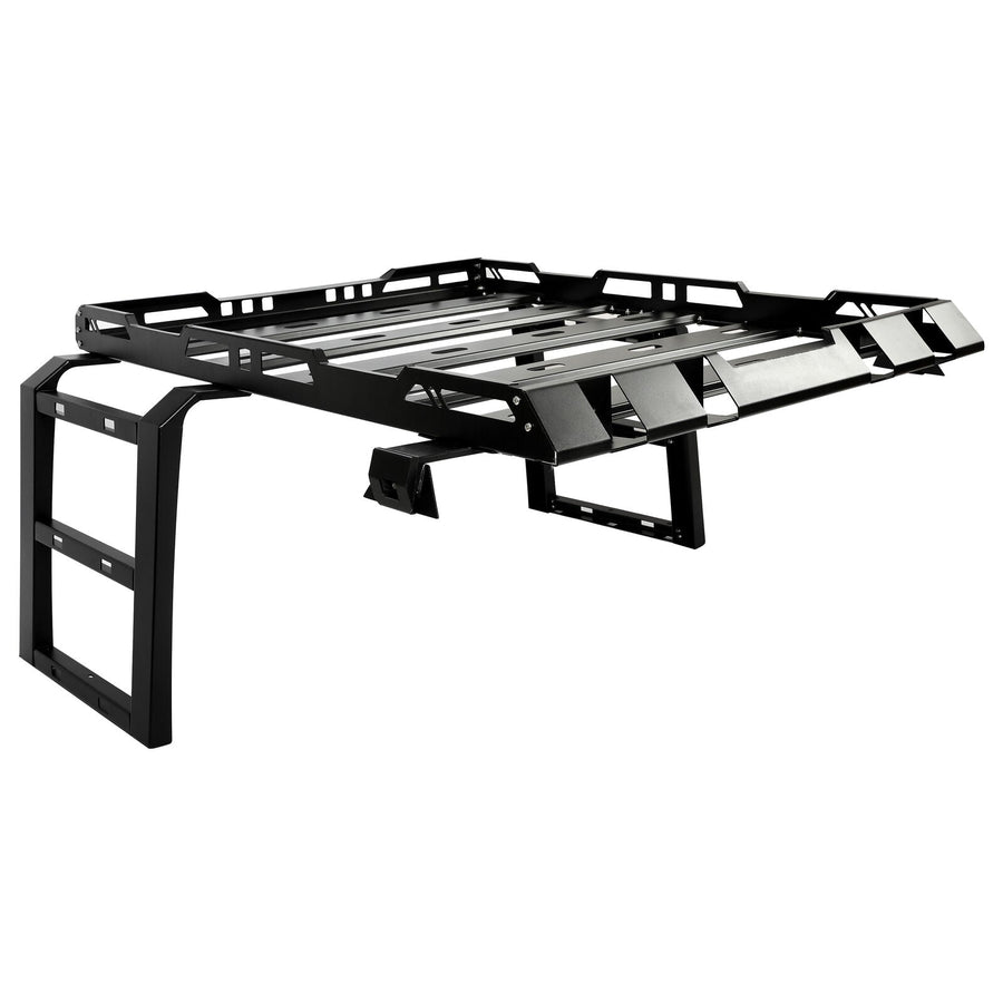 YIKATOO® Roof Rack with Side Ladders and Black Luggage Carrier for 2007-2018 Jeep Wrangler JK-junior
