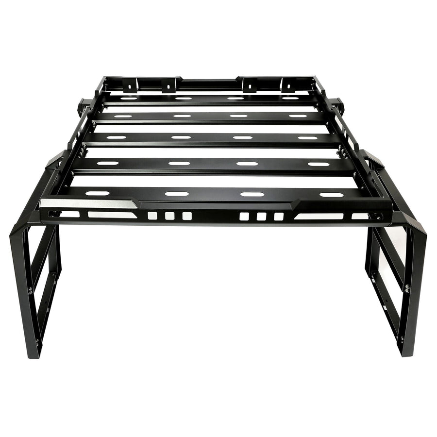 YIKATOO® Roof Rack with Side Ladders and Black Luggage Carrier for 2007-2018 Jeep Wrangler JK-junior