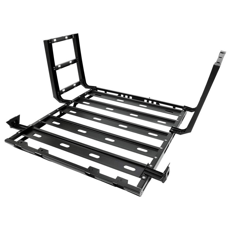 YIKATOO® Roof Rack with Side Ladders and Black Luggage Carrier for 2007-2018 Jeep Wrangler JK-junior