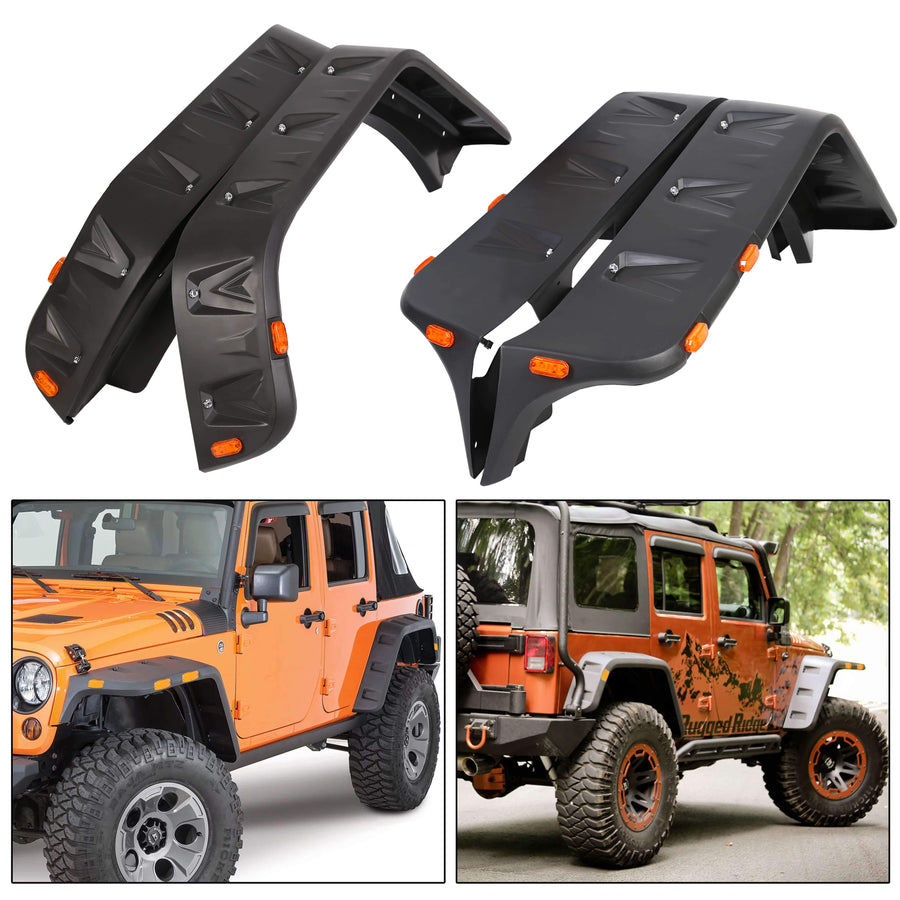 YIKATOO® Rivet Fender Flares for 2007-2018 Jeep JK Wrangler - junior