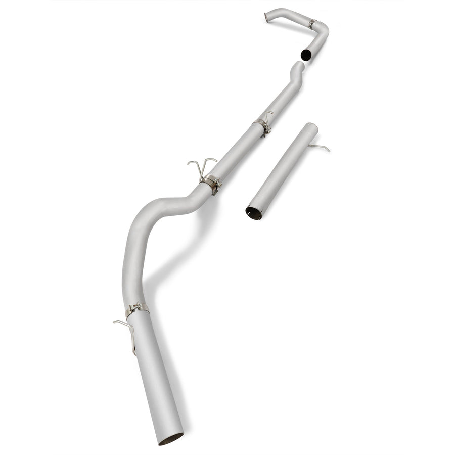 YIKATOO® 4 Inches Silvery 409 Stainless Steel Exhaust pipes For 2003-2007 Ford F-250 & F-350 6.0L Powerstroke-junior