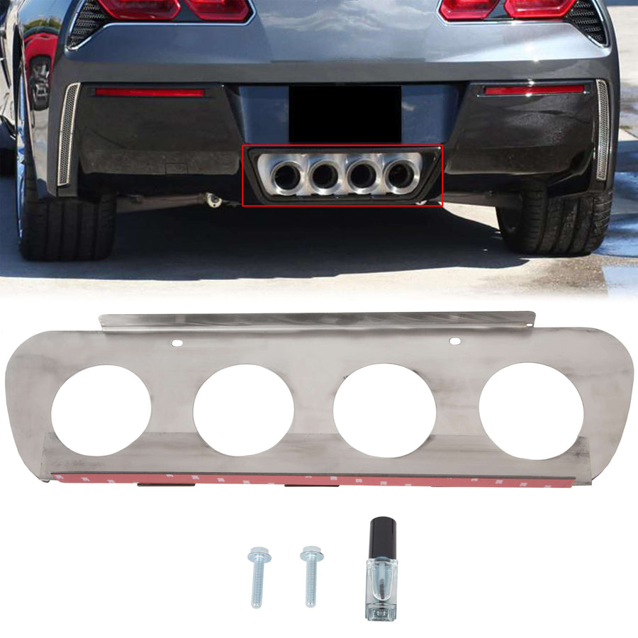 YIKATOO® Exhaust Filler Panel For 2014-2019 C7 Corvette Z06,NPP Silver Stainless Steel -junior
