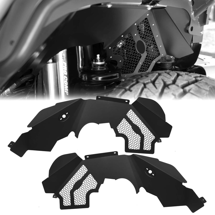 YIKATOO® Solid Aluminum Front Inner Fender Liner Flares For 2007-2018 Jeep Wrangler JK -junior
