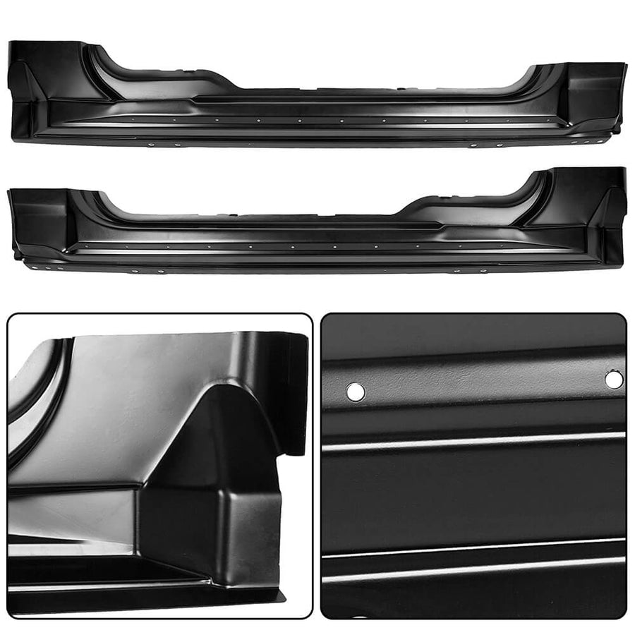 YIKATOO® Steel Outer Rocker Panels Pair Black Compatible with 2004-2008 F-150 Standard Cab 2 Door -junior