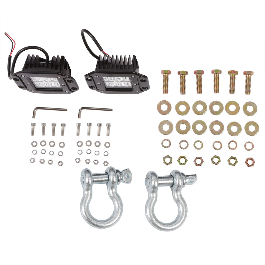 YIKATOO® Rear Bumper for 2005-2015 Toyota Tacoma w/LED Light+D Ring - junior