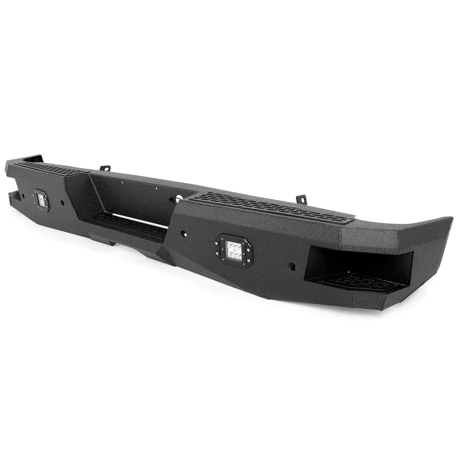 YIKATOO® Heavy-Duty Rear Bumper Black For Chevy Silverado and GMC Sierra 1500 2007-2018 -junior