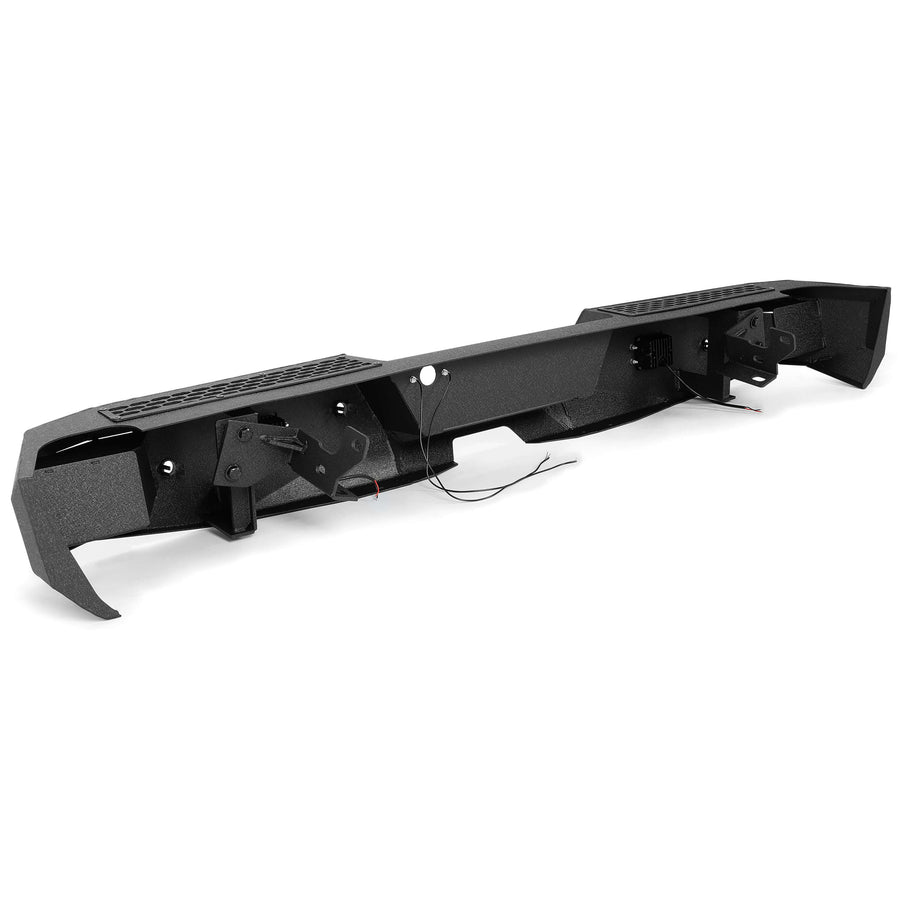 YIKATOO® Heavy-Duty Rear Bumper Black For Chevy Silverado and GMC Sierra 1500 2007-2018 -junior
