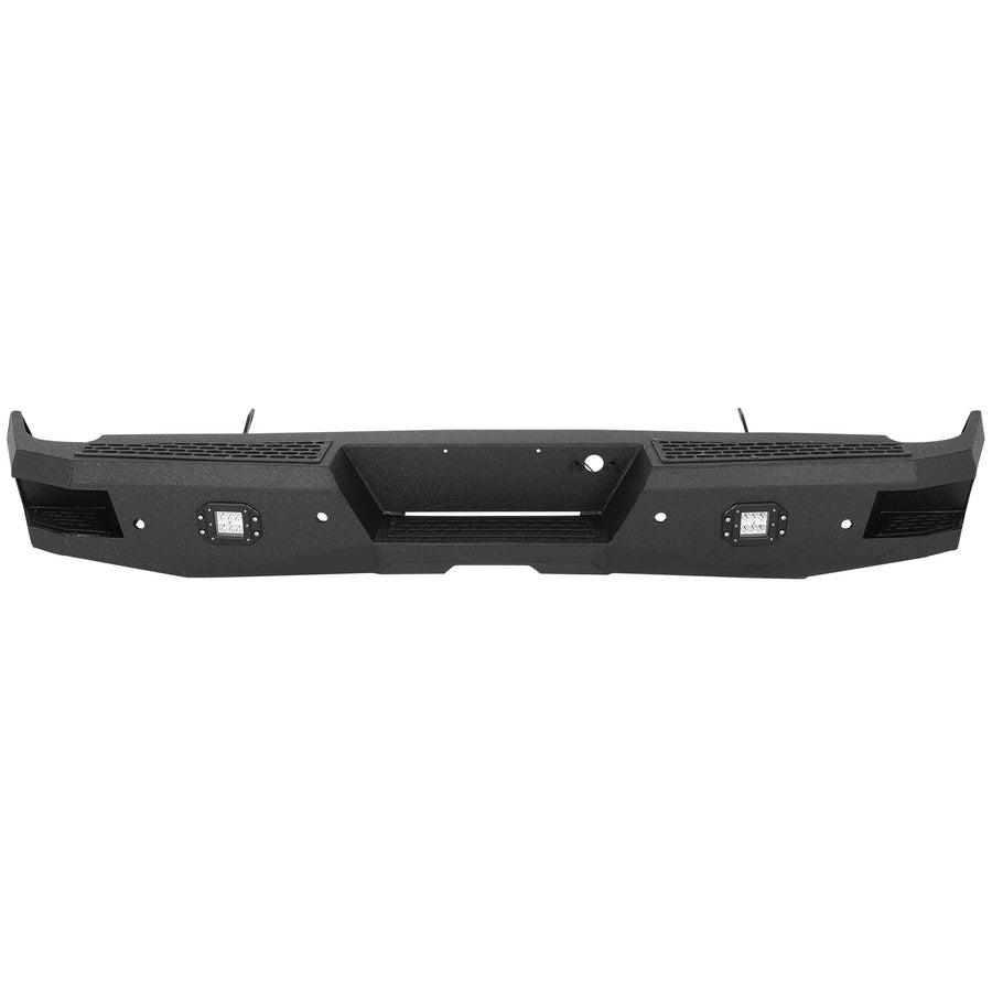 YIKATOO® Heavy-Duty Rear Bumper Black For Chevy Silverado and GMC Sierra 1500 2007-2018 -junior