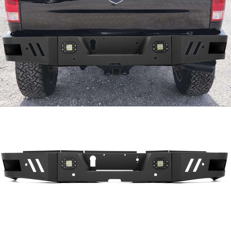 YIKATOO®Rear Bumper Step Bumper Guard Compatible with 2010-2021 Dodge Ram 2500 3500 Heavy Duty Steel -junior