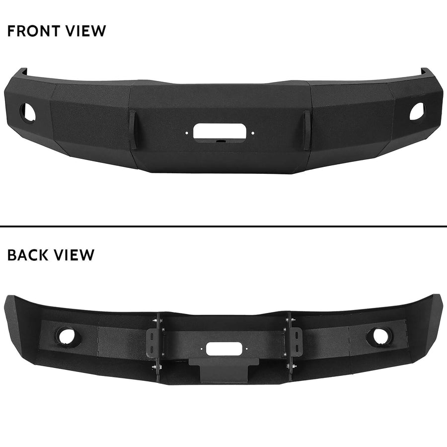 YIKATOO® Modular Black Front Bumper for 1992-1996 Ford F-150 F-250 F-350,3-Piece Steel Base -  junior