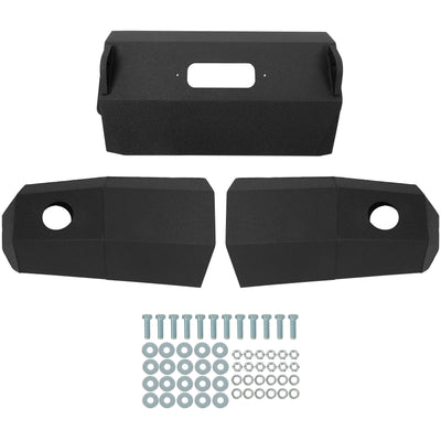 YIKATOO® Modular Black Front Bumper for 1992-1996 Ford F-150 F-250 F-350,3-Piece Steel Base -  junior