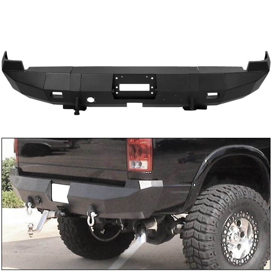 YIKATOO® Rear Winch Bumper for 2002-2008 Dodge Ram 1500; 2003-2009 Dodge Ram 2500/Ram 3500/Ram 4500/Ram 5500 - junior