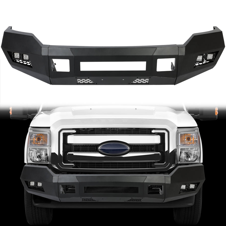 YIKATOO® Modular Front Bumper for 2011-2016 Ford F-250 F-350,3-Piece w/LED Lights -  junior