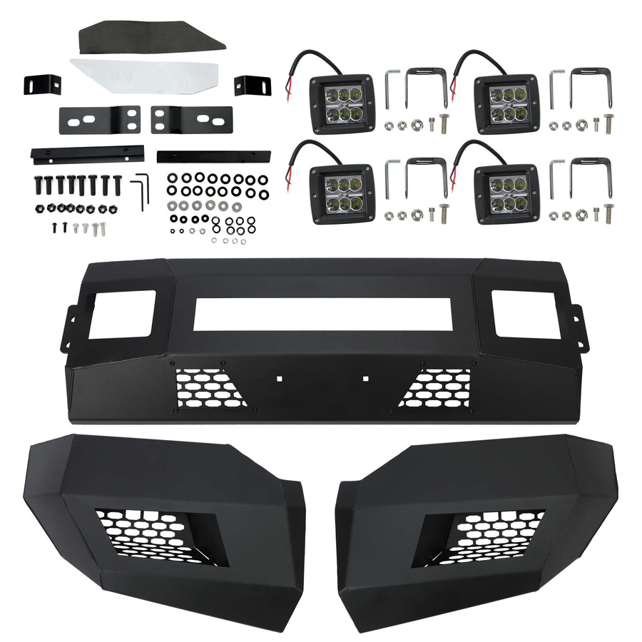 YIKATOO® Modular Front Bumper for 2011-2016 Ford F-250 F-350,3-Piece w/LED Lights -  junior