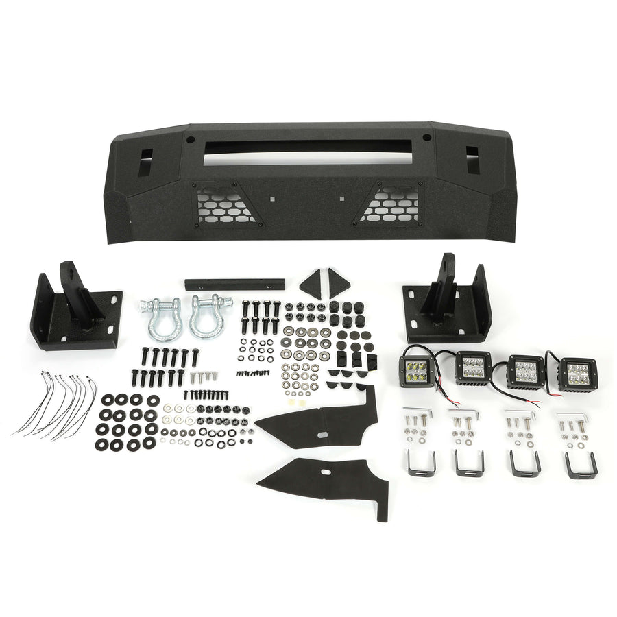 YIKATOO® Front Bumper Off-road 3-Piece Modular Compatible with 2013-2018 Dodge Ram 1500 2019-2021 Ram 1500 Classic 2WD/4WD -junior