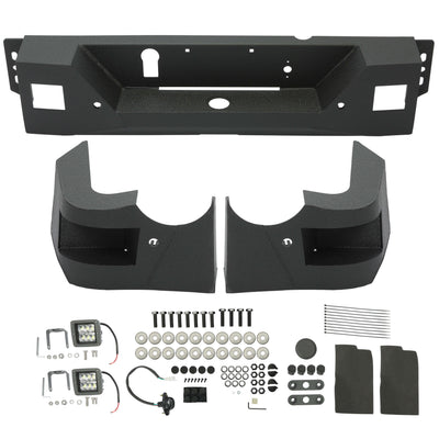 YIKATOO® Truck Black Steel Rear Bumper for 2009-2018 Dodge Ram 1500,Face Bar Guard Step - junior