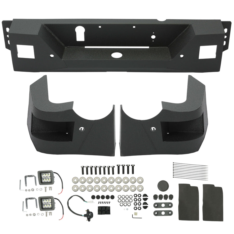 YIKATOO® Truck Black Steel Rear Bumper for 2009-2018 Dodge Ram 1500,Face Bar Guard Step - junior
