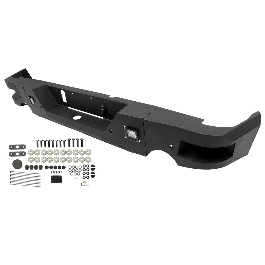 YIKATOO® Truck Black Steel Rear Bumper for 2009-2018 Dodge Ram 1500,Face Bar Guard Step - junior