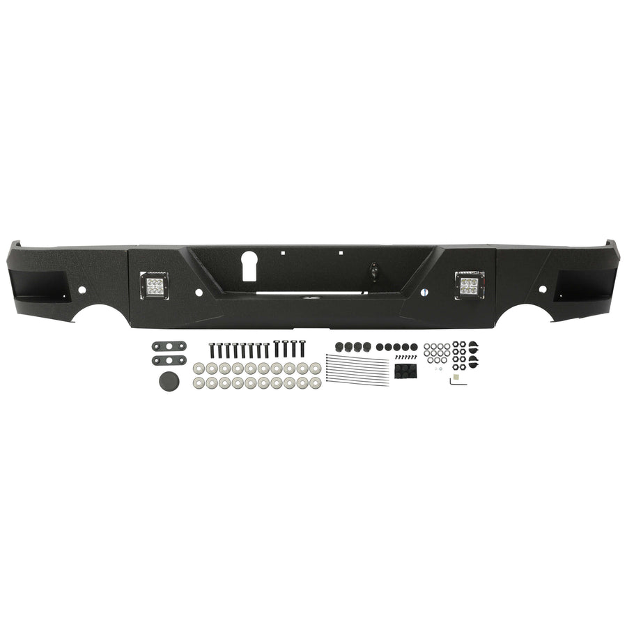 YIKATOO® Truck Black Steel Rear Bumper for 2009-2018 Dodge Ram 1500,Face Bar Guard Step - junior