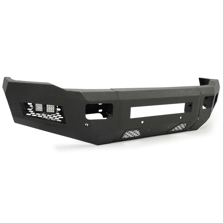YIKATOO® Front Bumper Off-road 3-Piece Modular Compatible with 2010-2018 Dodge Ram 2500 3500 with 4 LED Lights Powder Coated Steel Textured Black -junior