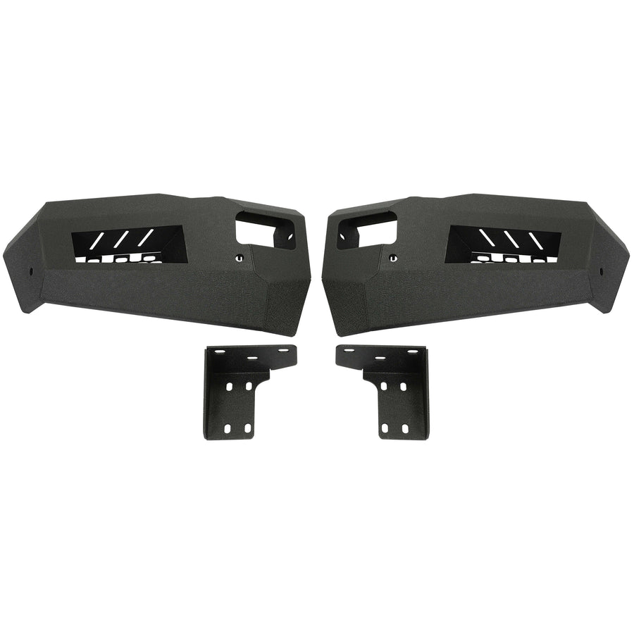 YIKATOO® Front Bumper Off-road 3-Piece Modular Compatible with 2010-2018 Dodge Ram 2500 3500 with 4 LED Lights Powder Coated Steel Textured Black -junior