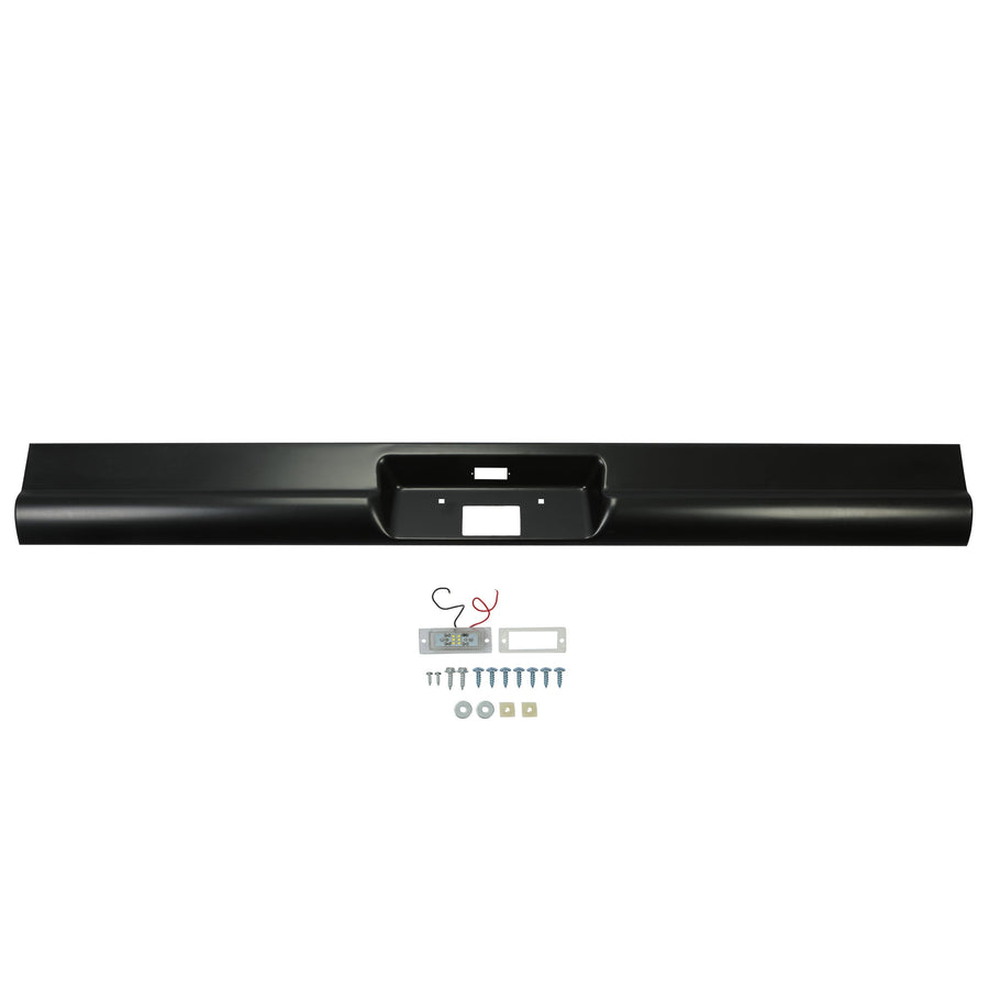 YIKATOO® Steel Rear Roll Pan Bumper W/ License Light Compatible With 1967-1972 Chevy C10 Pickup Fleetside -junior