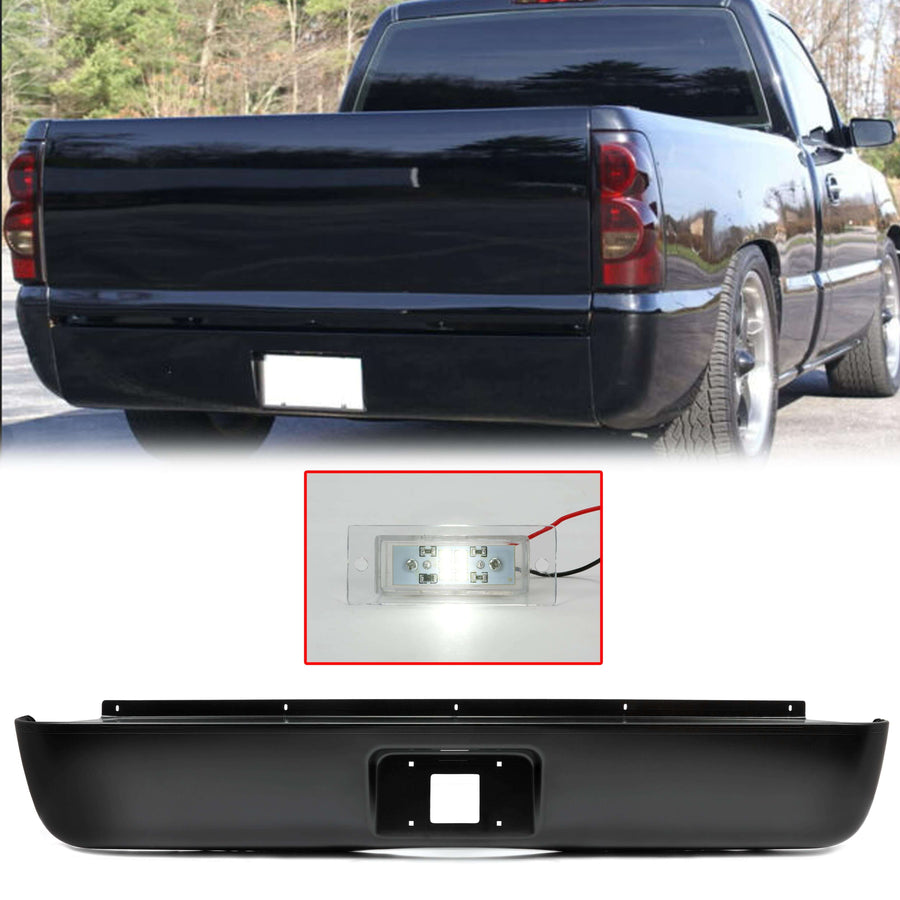 YIKATOO® Fleetside Rear Roll Pan for 2007-2013 Silverado, w/License Light -junior