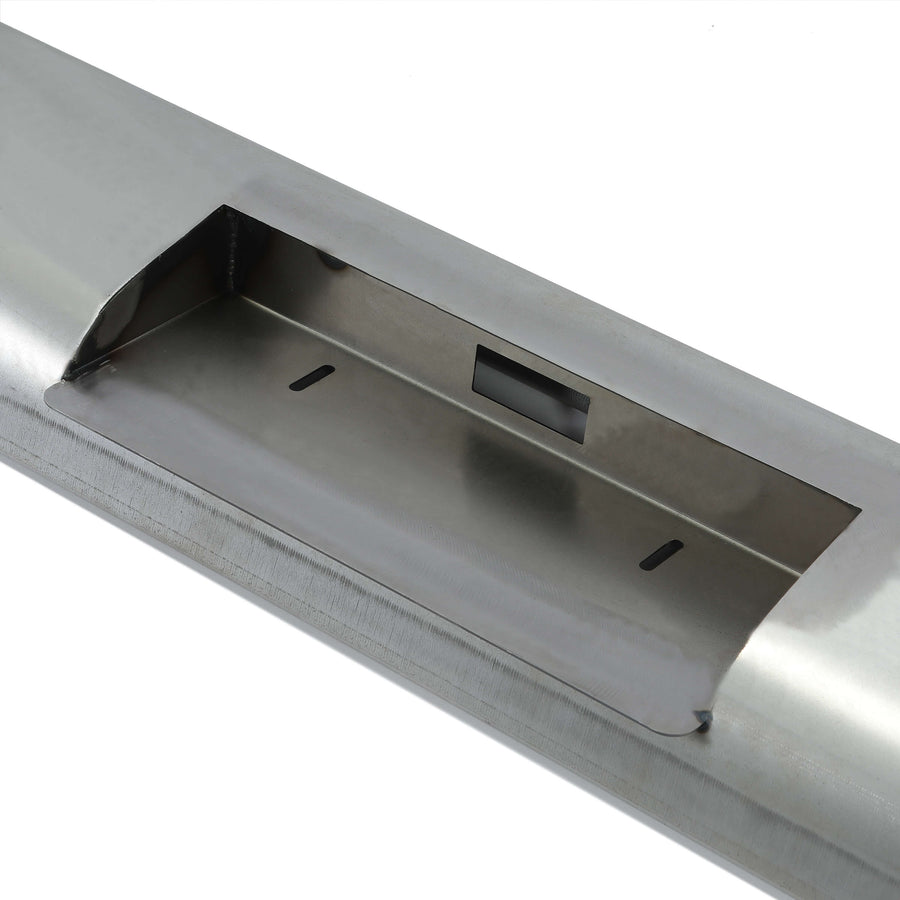 YIKATOO® Steel Roll Pan Rollpan Bumper Compatible with 1967-1972 Ford F100 Fleetside w/License Plate Hole&Light -junior