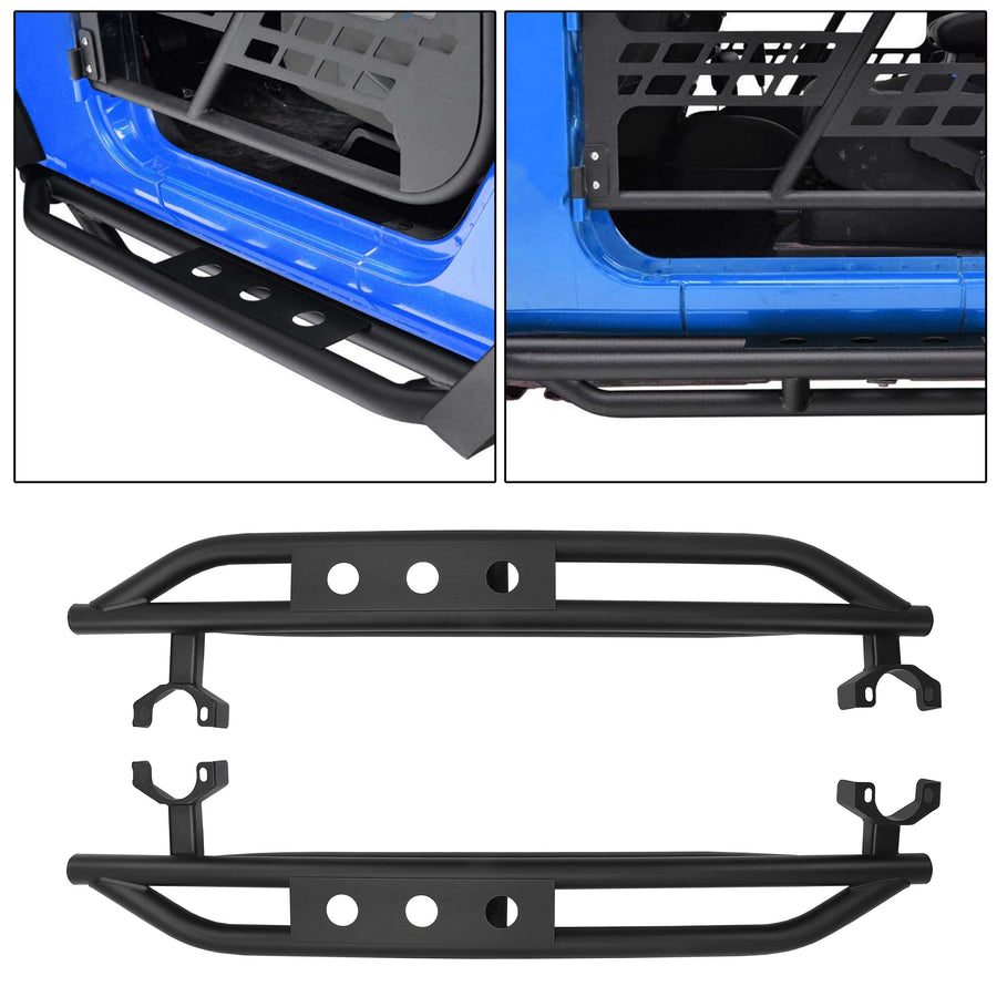 YIKATOO® Rock Sliders Nerf Bars Running Board Rail Step for 2007-2018 Jeep Wrangler JK 2 Door - junior