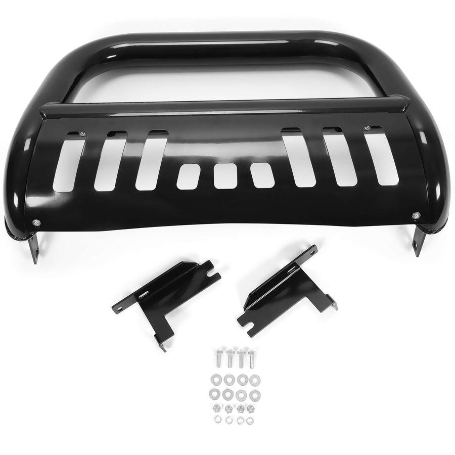 YIKATOO® Bull Bar Front Bumper Grille Guard Black Steel Compatible with 2005-2010 Dodge Dakota 2011 Ram Dakota 2006-2009 Mitsubishi Raider All Models -junior