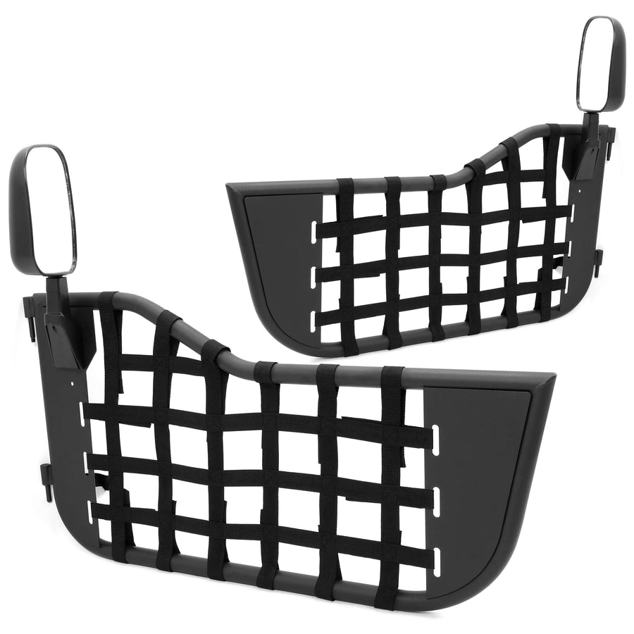 YIKATOO® PAIR(2 Doors) Steel Tubular Trail Door with Side Mirror Fits for Jeep Wrangler CJ7/YJ 1976-1995 -junior