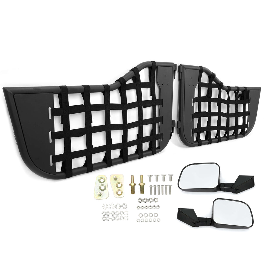YIKATOO® PAIR(2 Doors) Steel Tubular Trail Door with Side Mirror Fits for Jeep Wrangler CJ7/YJ 1976-1995 -junior