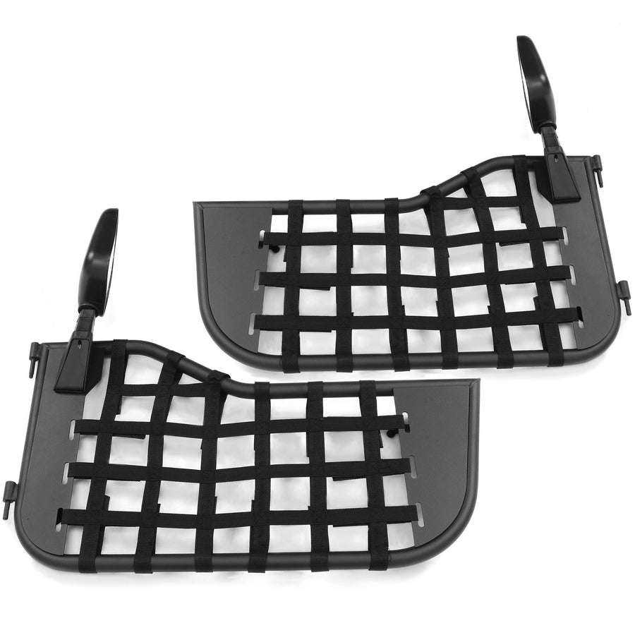 YIKATOO® PAIR(2 Doors) Steel Tubular Trail Door with Side Mirror Fits for Jeep Wrangler CJ7/YJ 1976-1995 -junior