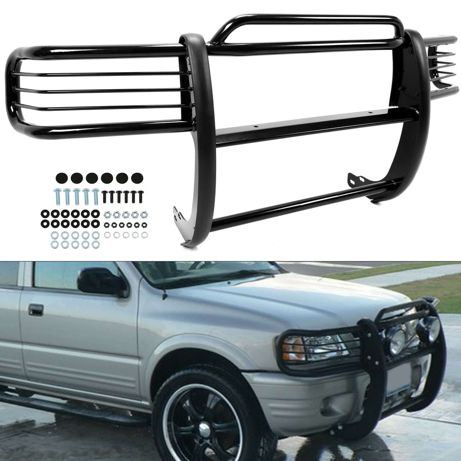 YIKATOO® Grille Guard Front Bumper Brush Guard Compatible with 1998-2004 Isuzu Rodeo Amigo Honda Passport Powder Coated Black Steel -junior
