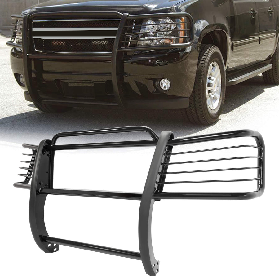 YIKATOO® Brush Guard Grille Guard Black Steel Compatible with 2002-2009 Chevy Trailblazer 2002-2009 Trailblazer EXT Trimming of Lower Air Dam Required -junior
