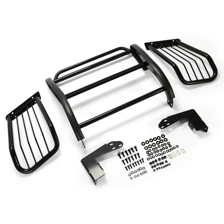 YIKATOO® Brush Guard Grille Guard Black Steel Compatible with 2002-2009 Chevy Trailblazer 2002-2009 Trailblazer EXT Trimming of Lower Air Dam Required -junior