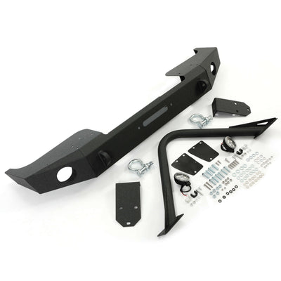 YIKATOO® Front Stinger Bumper Fit 1984-2001 Jeep Cherokee XJ Comanche MJ W/ Winch Plate &Lamp -junior