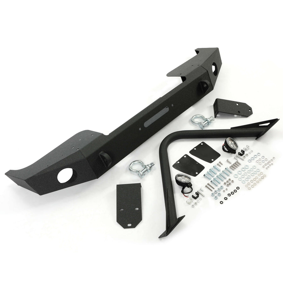 YIKATOO® Front Stinger Bumper Fit 1984-2001 Jeep Cherokee XJ Comanche MJ W/ Winch Plate &Lamp -junior