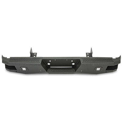 YIKATOO® Off-road Rear Bumper Compatible with 1999-2016 Ford Super Duty F250 F350 with 2 LED Lights Powder coated Steel -junior