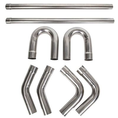 YIKATOO® 2.5 Inches Stainless Steel DIY Custom Mandrel Exhaust Pipe Straight & Bend Kit-junior