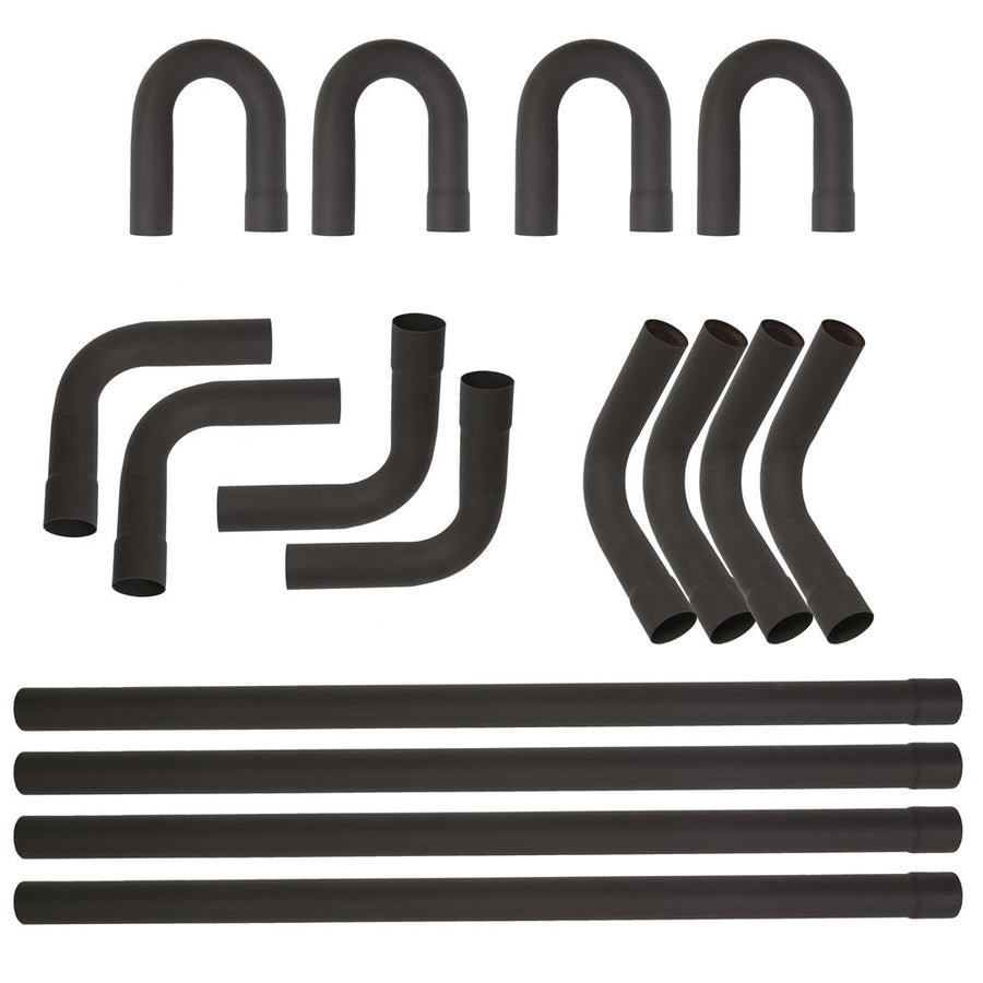 YIKATOO® 16PCS 2.25 InchesOD DIY CUSTOM EXHAUST TUBING MANDREL BEND PIPE STRAIGHT & U-BEND KIT-junior