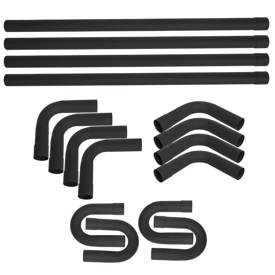 YIKATOO® 16PCS 2.25 InchesOD DIY CUSTOM EXHAUST TUBING MANDREL BEND PIPE STRAIGHT & U-BEND KIT-junior