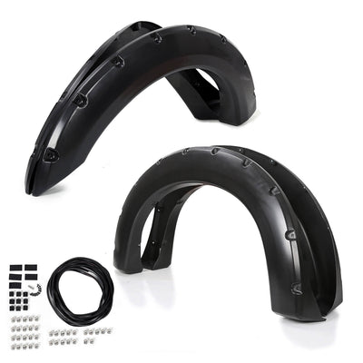 YIKATOO® Ford 1999-2007 F250 F350 Super Duty 4PC Pocket Rivet Style Fender Flares Black -junior