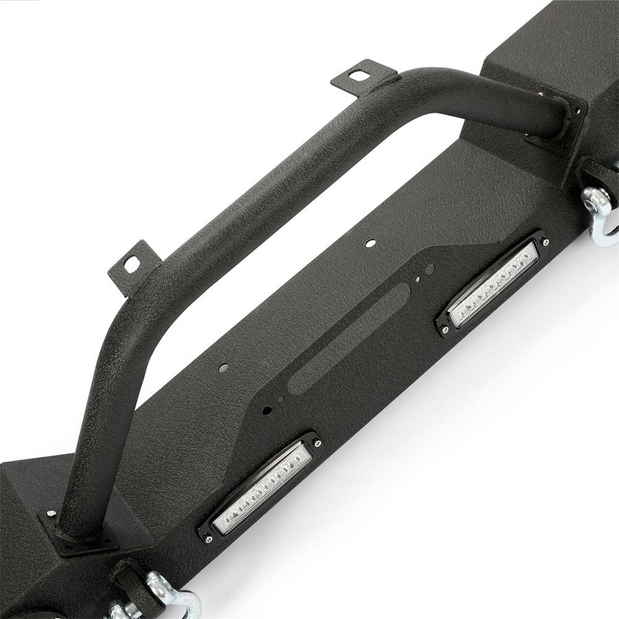 YIKATOO® Front Bumper for 2007-2018 Jeep Wrangler JK,with LED Lights -  junior