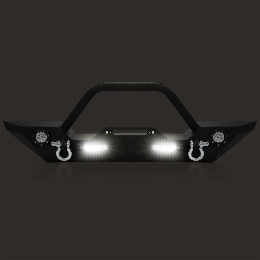 YIKATOO® Front Bumper for 2007-2018 Jeep Wrangler JK,with LED Lights -  junior